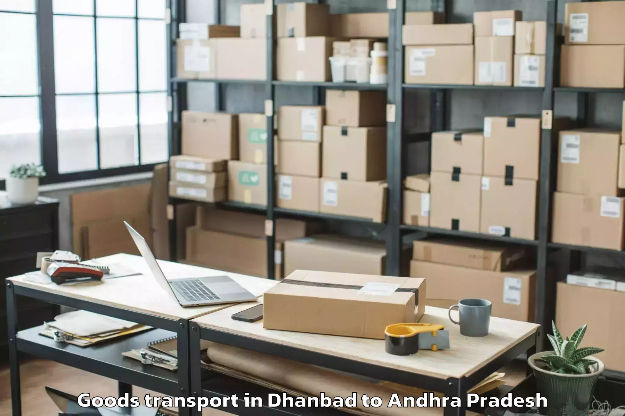 Trusted Dhanbad to Bantumilli Goods Transport